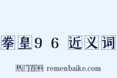 拳皇96近义词是什么意思的图片